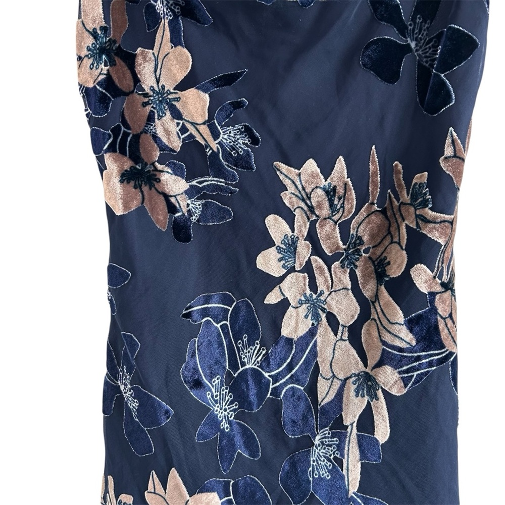 Hello Molly Ninety Kisses Blue Mocha Print Velvet Burnout Slip Mini Dress Size M - Picture 3 of 16